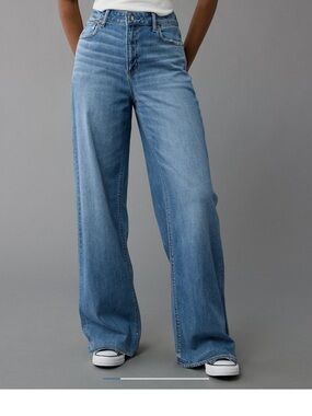 American Eagle Outfitters Light Blue Wide Leg Flare Jeans - 18 LONG
